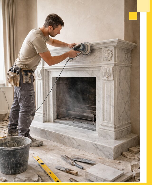 Изготовление и установка мраморных каминов в Реутове под ключ