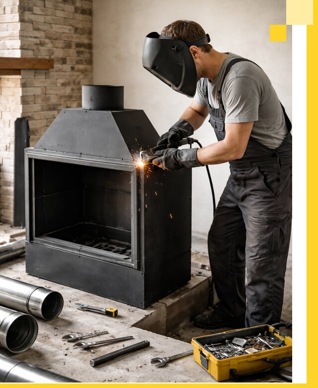 Продажа и установка металлических каминов в Реутове под ключ