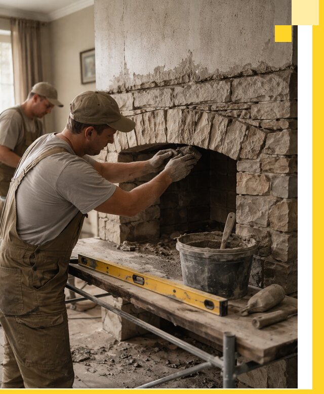 Изготовление каминов под ключ в Реутове, монтаж и отделка