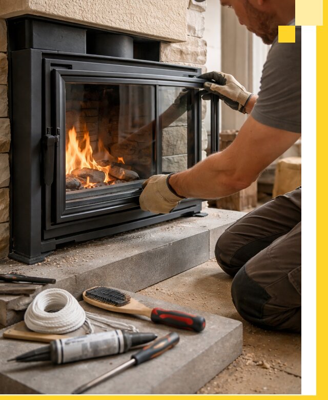 Производство, монтаж и доставка каминов со стеклом в Реутове