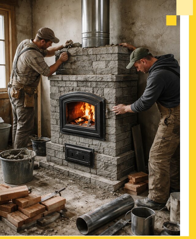 Производство, поставка и монтаж дровяных печей в Реутове