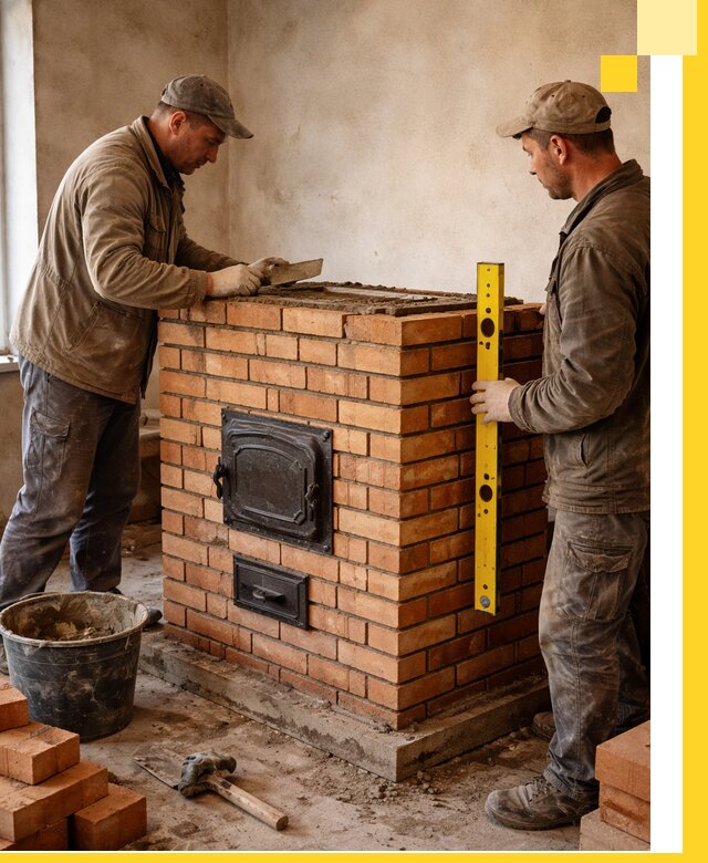 Отопительные печи под ключ в Реутове, установка и сборка