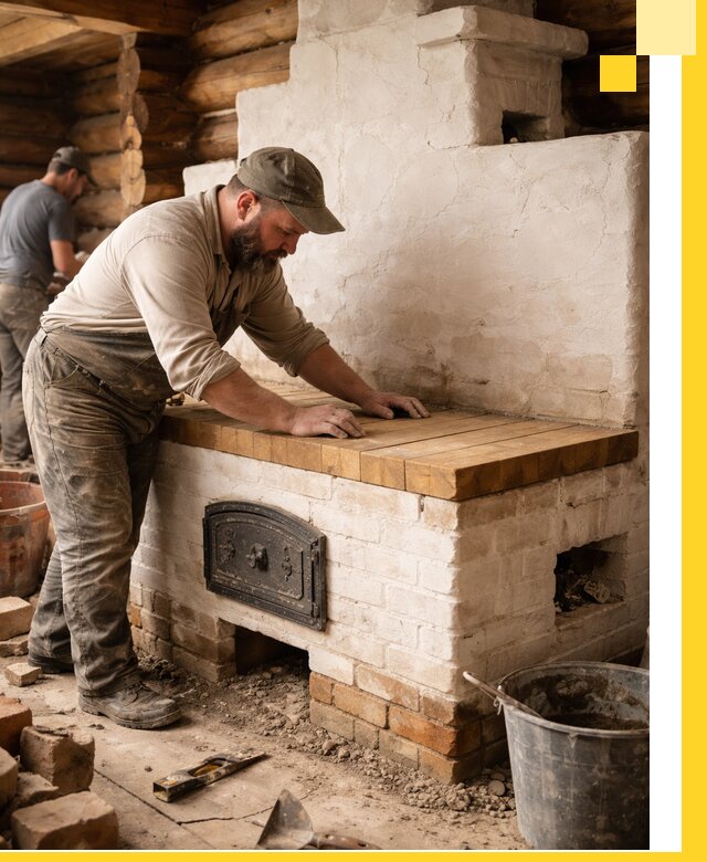 Проектирование и установка русской печи с лежанкой в Реутове