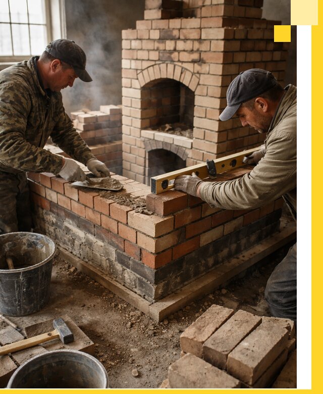 Изготовление и монтаж печей и каминов из кирпича в Реутове