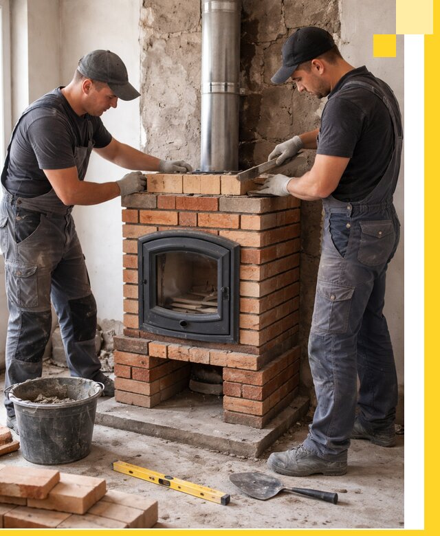 Монтаж печи камина под ключ в Реутове с гарантией и пусконаладкой