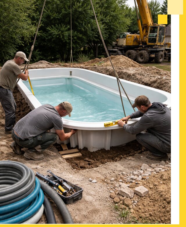 Установка и монтаж композитных бассейнов под ключ в Реутове