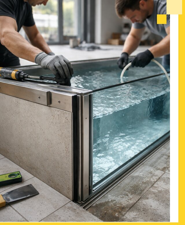 Проектирование и монтаж стеклянных бассейнов в Реутове