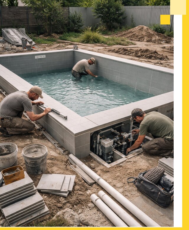 Строительство и монтаж бассейнов для дачи под ключ в Реутове