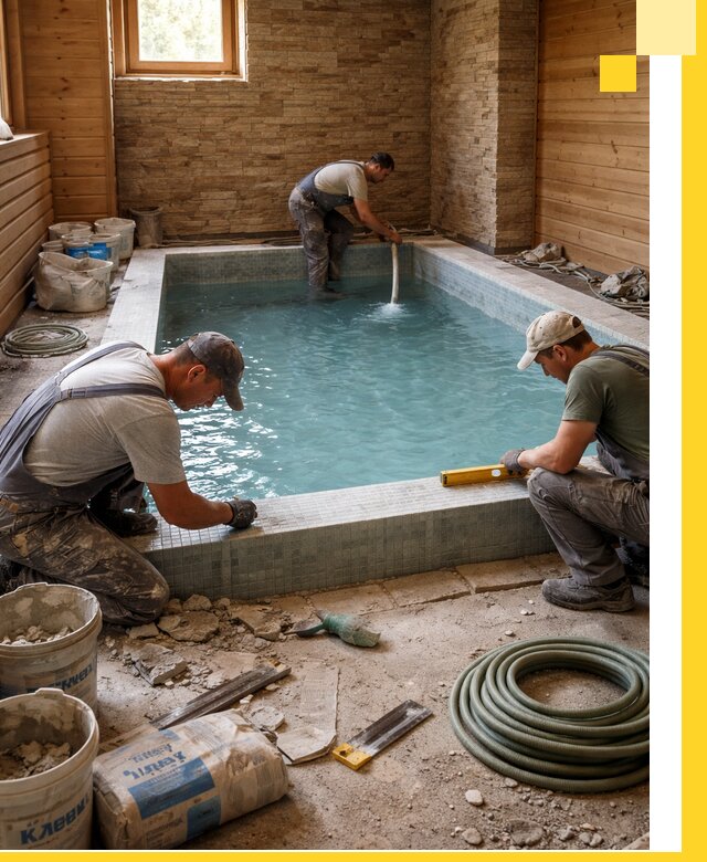 Проектирование и строительство бассейнов для бани в Реутове