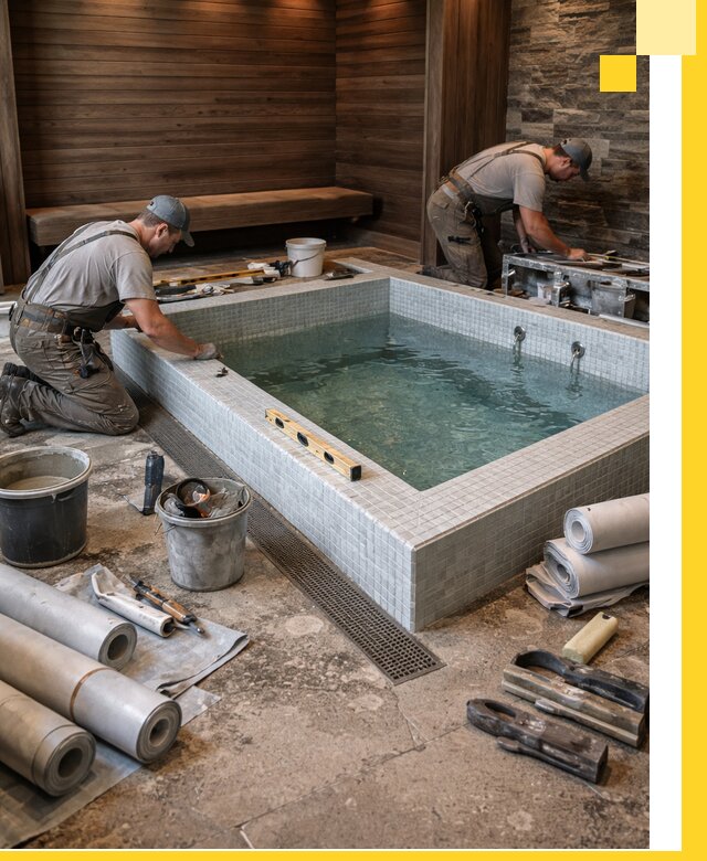 Установка и строительство бассейнов для сауны в Реутове