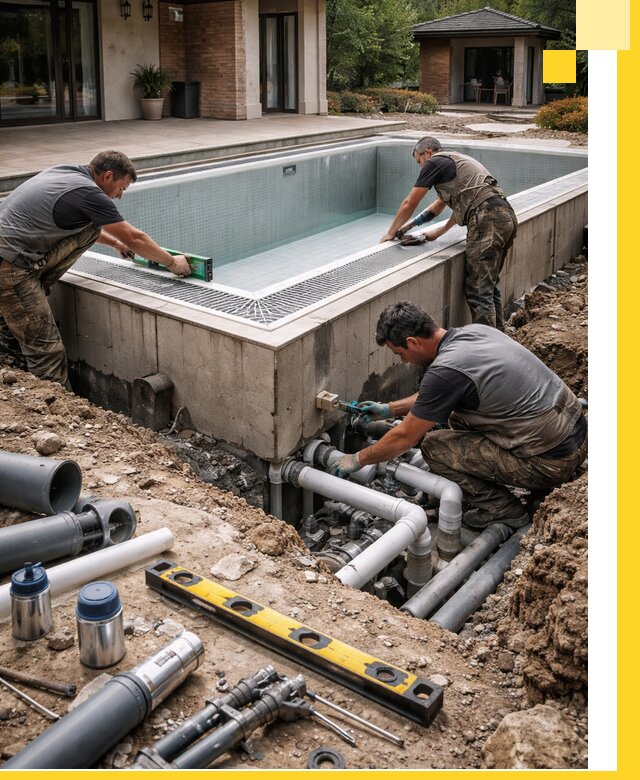 Строительство переливных бассейнов в Реутове под ключ