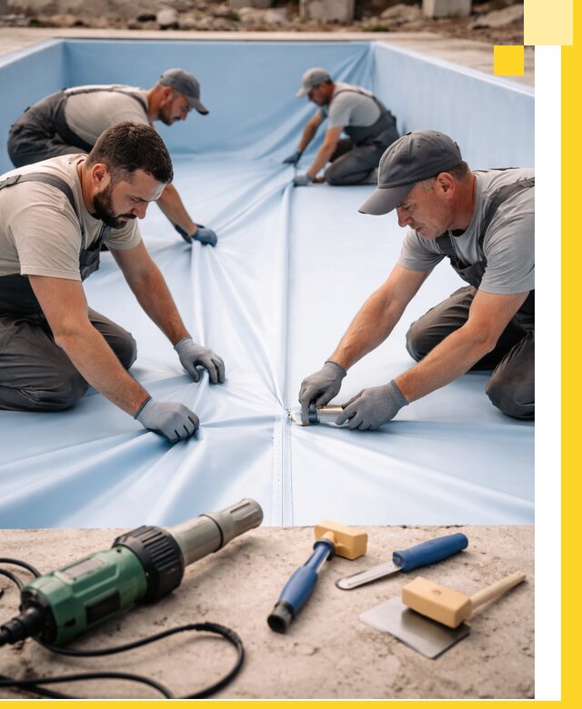 ПВХ пленка для бассейнов с монтажом и гарантией в Реутове