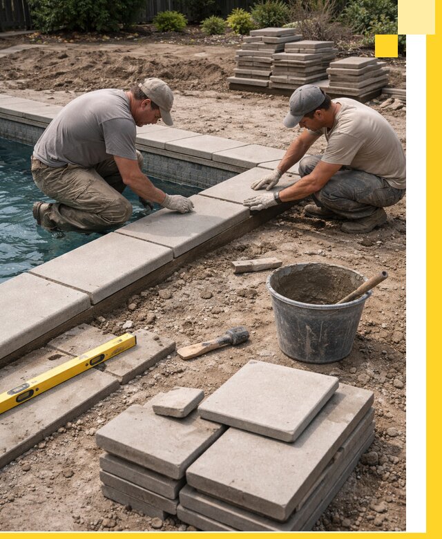Установка и изготовление копингового камня для бассейнов в Реутове
