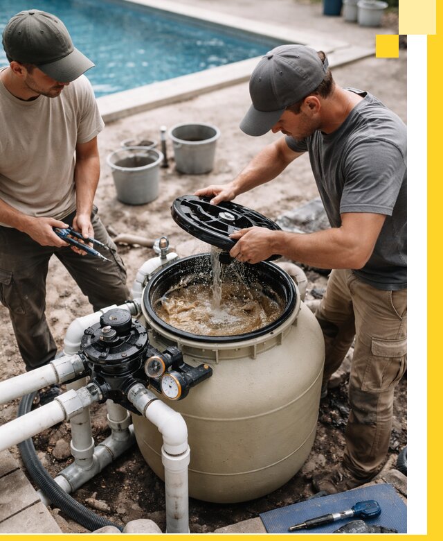 Установка и обслуживание песочных фильтров для бассейнов в Реутове