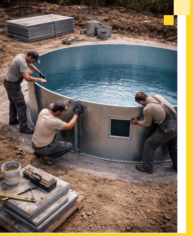 Круглые бассейны под ключ в Реутове проектирование и монтаж