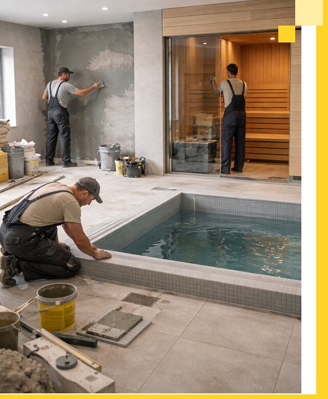 Проектирование и строительство сауны с бассейном в Реутове