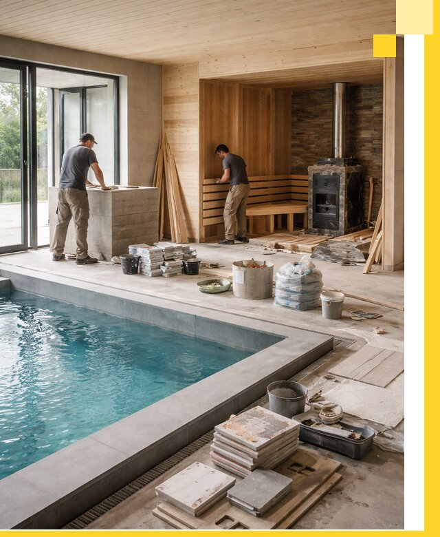 Проектирование и строительство бань с бассейном в Реутове