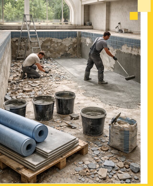 Реконструкция бассейнов в Реутове: ремонт, гидроизоляция