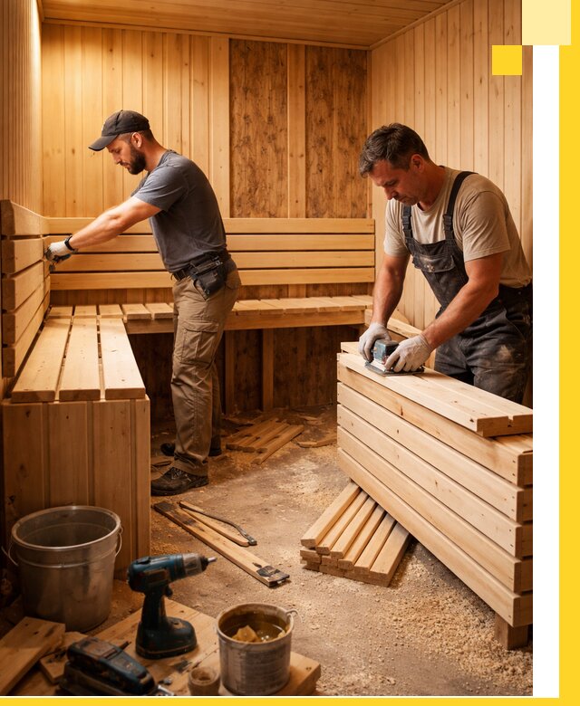 Профессиональный комплексный ремонт саун под ключ в Реутове