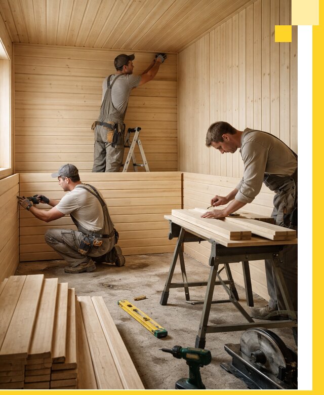 Обшивка саун в Реутове из натуральной древесины под ключ