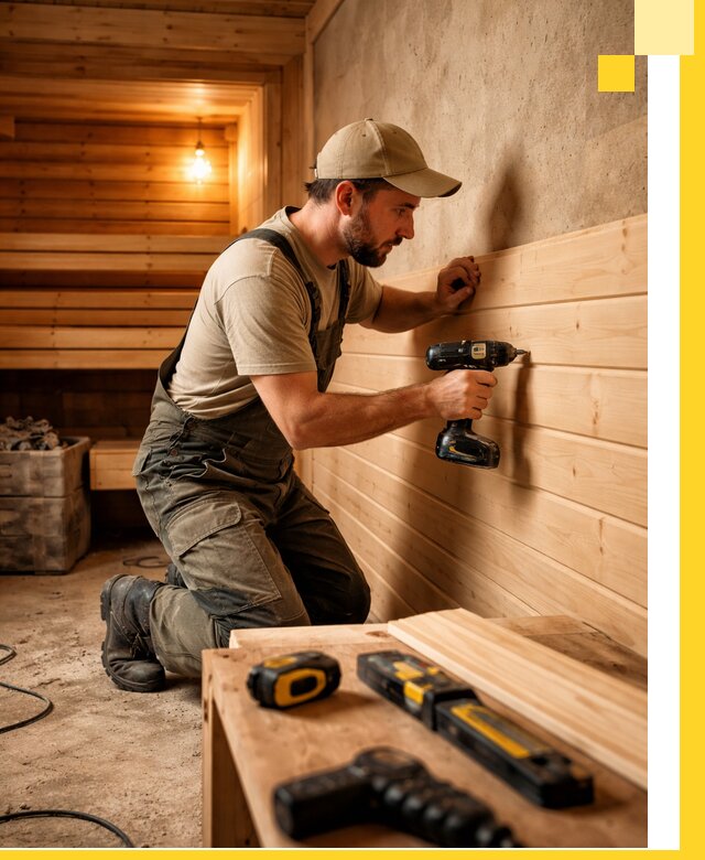 Профессиональная внутренняя отделка бани в Реутове под ключ