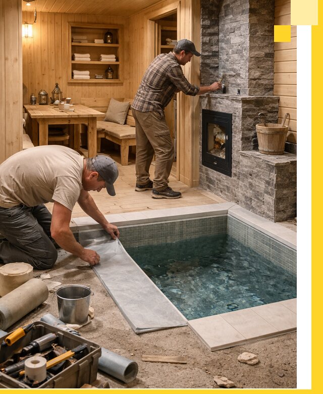 Строительство бань с комнатой отдыха под ключ в Реутове