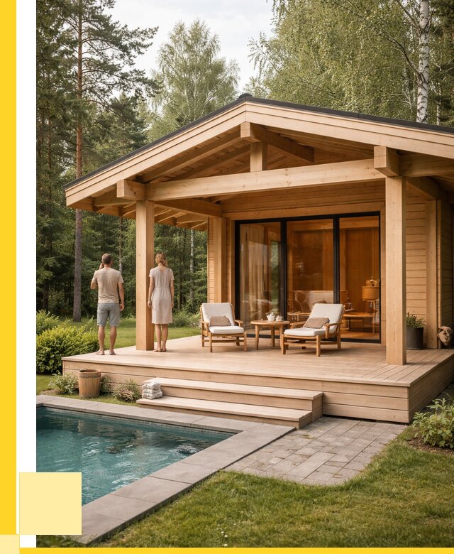 Бани с террасой под ключ в Реутове от 624420 р. | ЭриданРтв