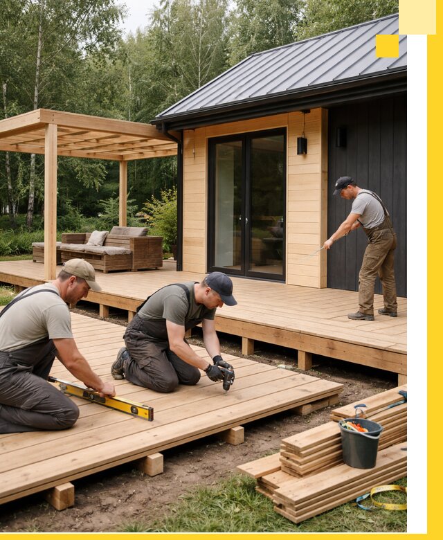 Строительство бань с террасой и бассейном под ключ в Реутове