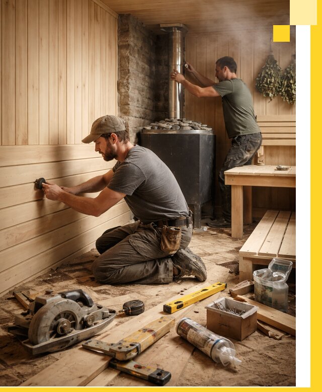 Полное строительство и оснащение парных под ключ в Реутове