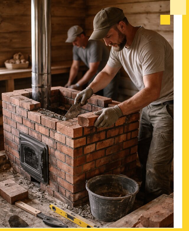 Кирпичные печи для бани под ключ в Реутове, проект и монтаж