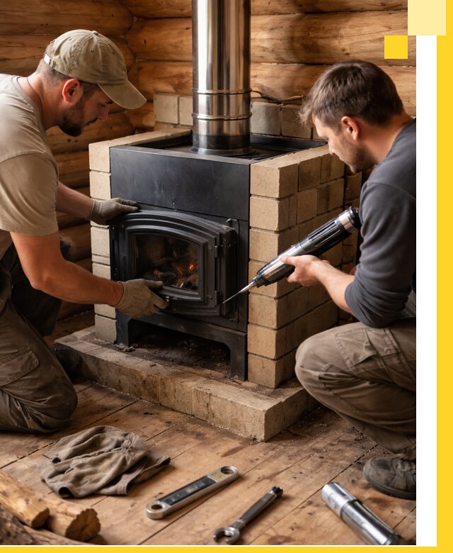 Монтаж и установка печи в бане под ключ с гарантией в Реутове