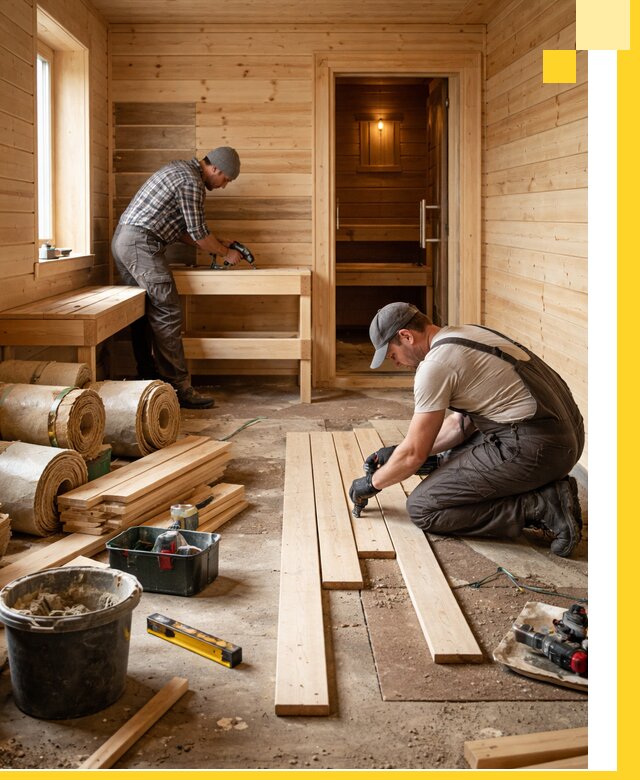 Индивидуальный проект бани с комнатой отдыха под ключ в Реутове