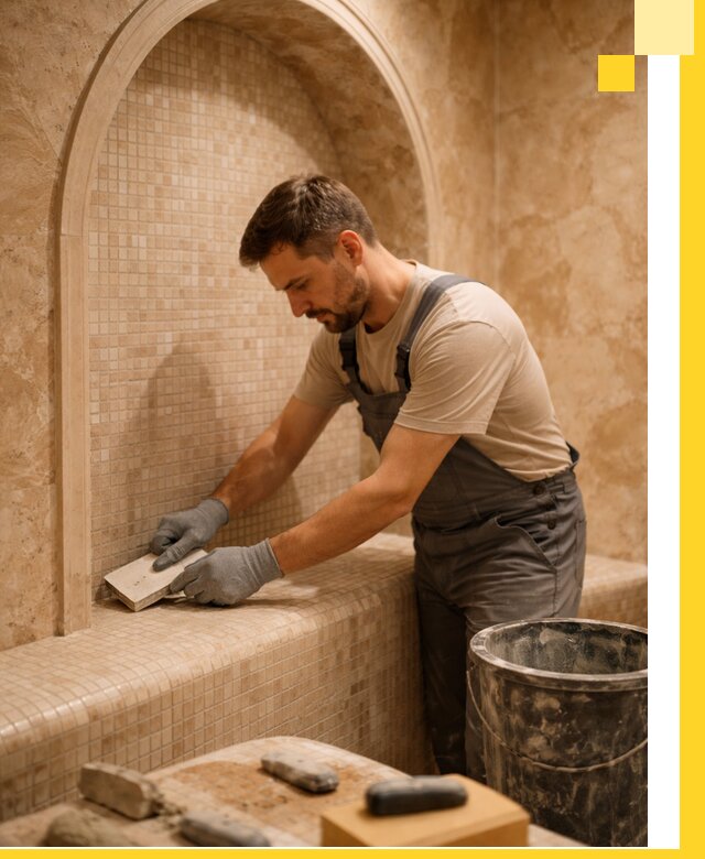 Профессиональная отделка хамамов с мозаикой под ключ в Реутове