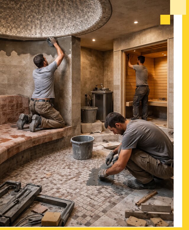 Проект и строительство хамама бани и сауны под ключ в Реутове