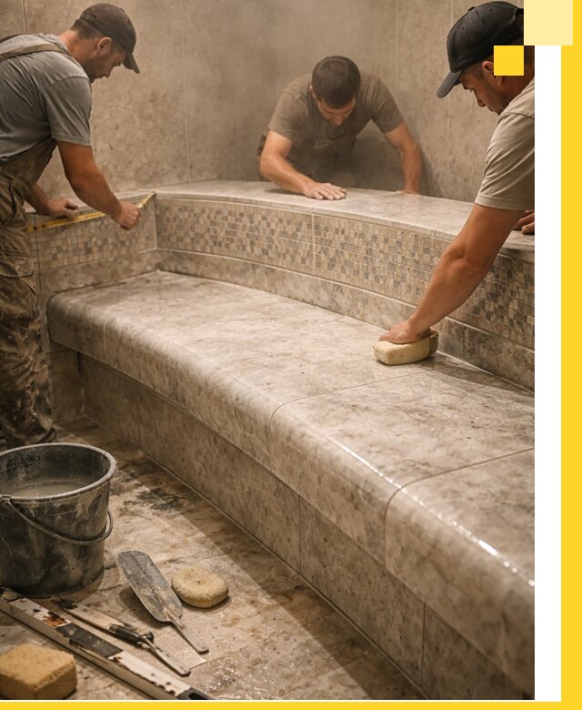 Изготовление и установка сидений для хамама в Реутове